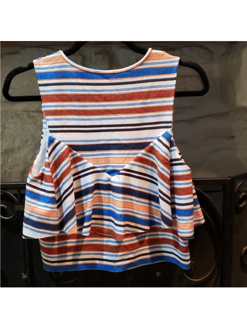 Zara RARE | B | W Collection Striped Ruffle Tank Top Drape Front - Picture 5 of 11